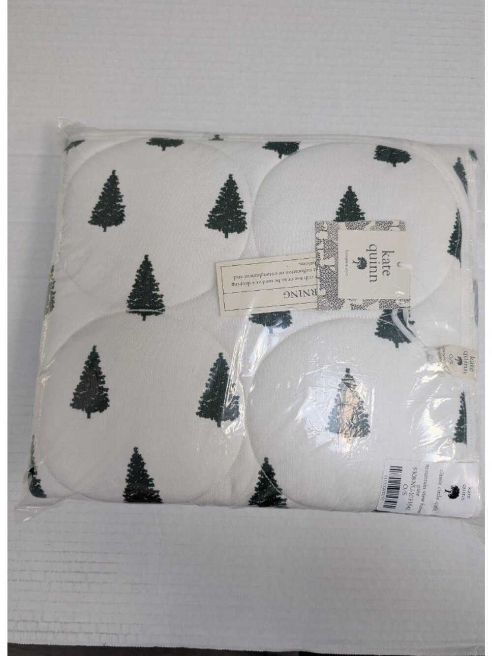 Kate Quinn Organic Cotton Mountain View Forest Pine Circle Quilt Christmas Tree